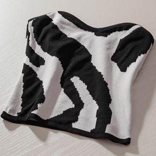 Strapless Two-tone Top White & Black - One Size