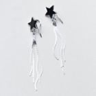 S925 Silver Tassel Star Drop Earrings