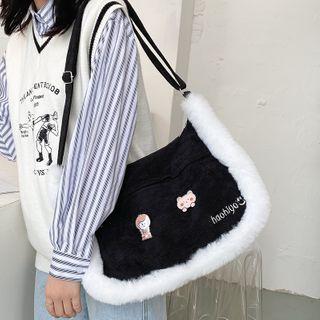 Faux-fur Panel Cross Bag