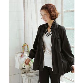 Shirred Windbreaker
