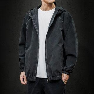 Zip Up Denim Hoodie