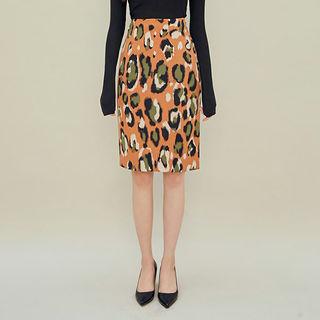 Leopard H-line Skirt