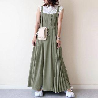 Maxi Overall Dress Army Green - One Size