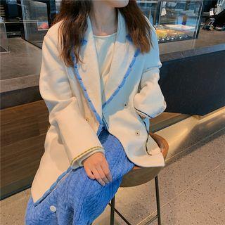 Color-block Loose-fit Jacket / Knit Skirt