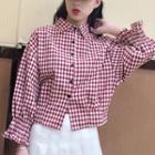 Cropped Gingham Blouse