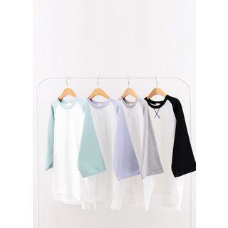 J-size - Cropped-sleeve Raglan T-shirt