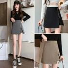 High-waist Zipped Detail Asymmetric A-line Skirt