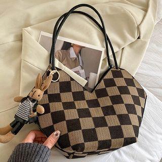 Set: Checkerboard Shoulder Bag + Zip Pouch