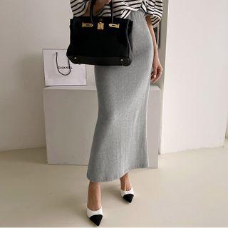 Ribbed Maxi Knit Skirt