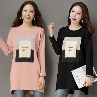 Lettering Patch Long-sleeve T-shirt