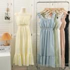 Gather-waist Sleeveless Midi Dress In 6 Colors