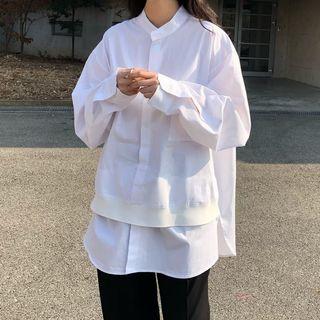 Mock Two Piece Shirt White - One Size