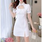 Short-sleeve Cut-out Mini Dress