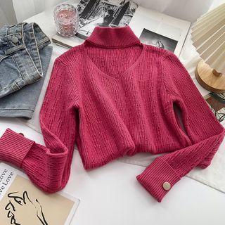 Half-height Collar/v-neck Halterneck Crop Top