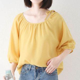 Puff 3/4-sleeve Chiffon Top