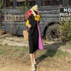 Round-neck Color-block T-shirt Dress
