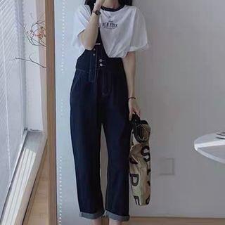 Strapped Denim Pants