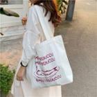 Canvas Printed Tote Bag Fish - White - One Size