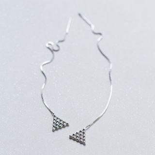 925 Sterling Silver Triangle Threader Earrings