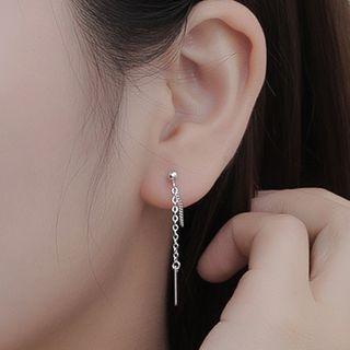 925 Sterling Silver Chain Earring 1 Pair - Dangle Earring - One Size