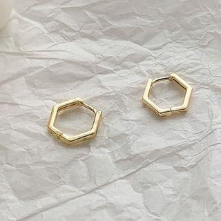 Hexagon Huggie Earring