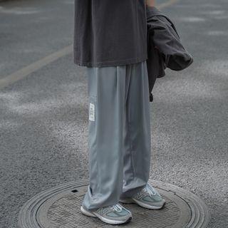 Lettering Applique Wide-leg Pants
