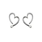 Faux Pearl Heart Alloy Earring