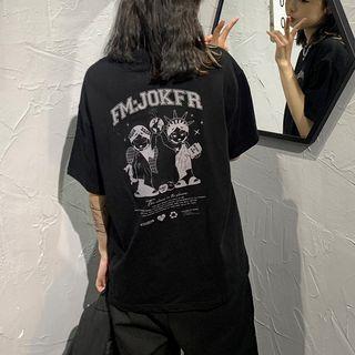 Short Sleeve Letter Printed Vintage T-shirt