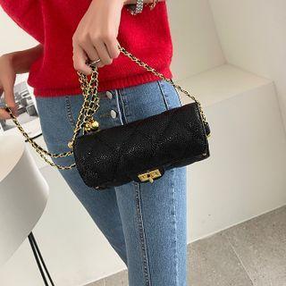 Chain-strap Turn-lock Cylinder Crossbody Bag Black - One Size