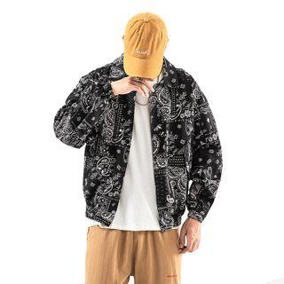 Collared Paisley Print Jacket