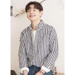 Button-down Pocket-front Stripe Shirt