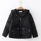 Furry-trim Hooded Padded Puffer Jacket