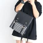 Houndstooth Flap Faux Leather Backpack