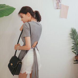 Tie-back Slim-fit T-shirt