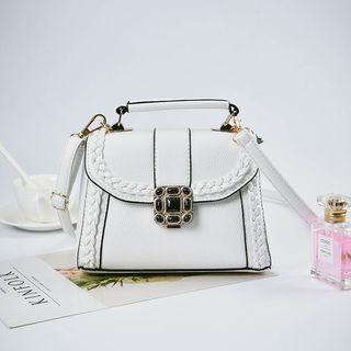 Braided Trim Flap Satchel