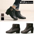 Buckled Faux-fur Lined Ankle Boots (2 Designs)