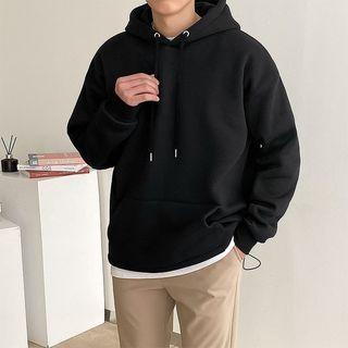Kangaroo-pocket Drawcord-hem Hoodie
