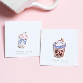 Alloy Rabbit & Milk Tea Brooch