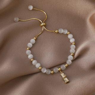 Cats Eye Stone Bamboo Bracelet As Shown In Figure - One Size