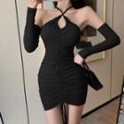Halter Strap Off-shoulder Dress