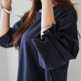 3/4-sleeve Long T-shirt Dress