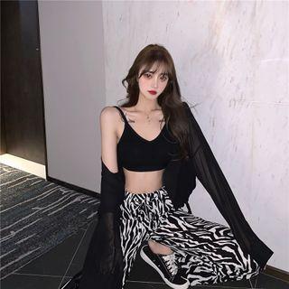 Chiffon Shirt / Camisole Top / Printed Wide-leg Pants