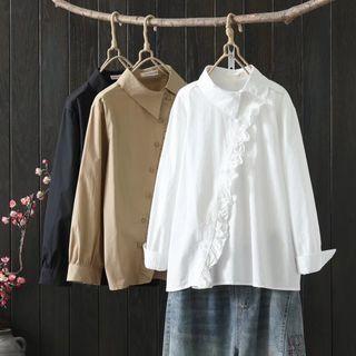 Ruffled Plain Shirt