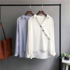 Diagonal Button Blouse
