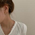 Set Of 5: Rhinestone Dangle Earring + Stud Earring Set Of 5 Pcs - One Size