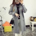 Patch Embroidered Long Knit Coat