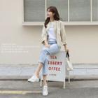 Flap-pocket Textured Short Jacket
