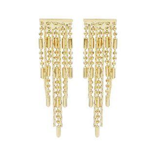 Ball-chain Cascade Earrings (gold) One Size