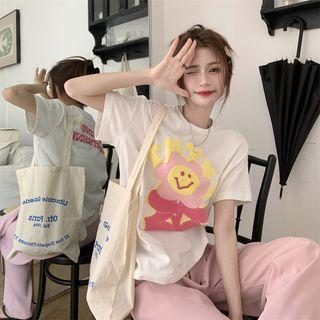 Short-sleeve Floral Print T-shirt / Pants
