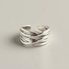 Sterling Silver Woven Open Ring Silver - 925sterling Silver